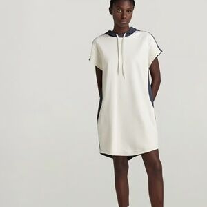 G-STAR RAW Sobiru Sweatshirt Dress Women’s XS Logo  Hooded Spellout Color